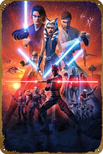 Home Cinema Decor - Klon Savaşları Film Posteri Metal Tabela
