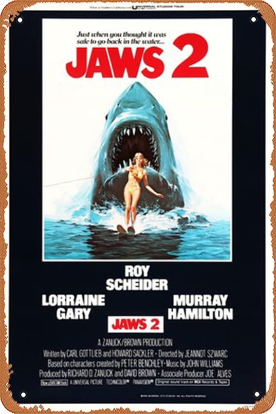 Home Cinema Decor - Jaws 2 Teneke Tabela Metal Tabelalar