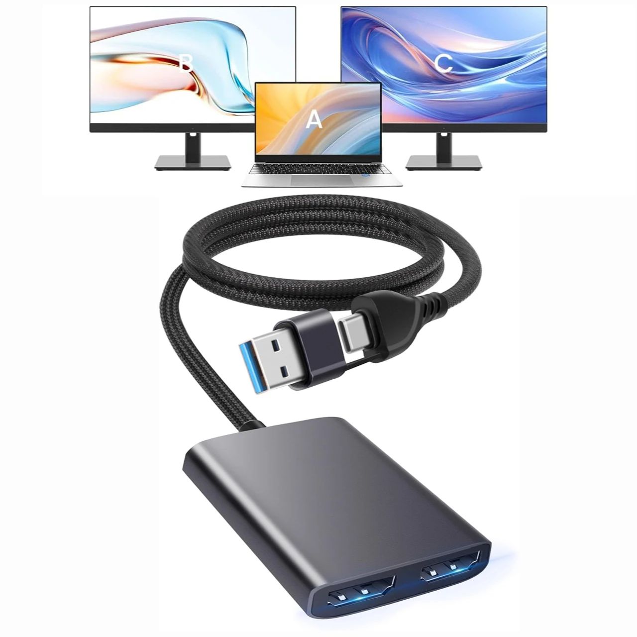 Home Cinema Usb - Çift Monitörler için USB C/A 3.0