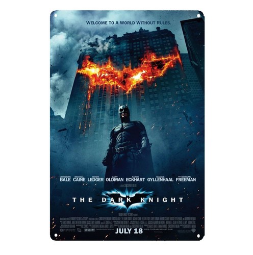 Home Cinema Decor - Kara Şövalye Filmi Metal Poster Tabela