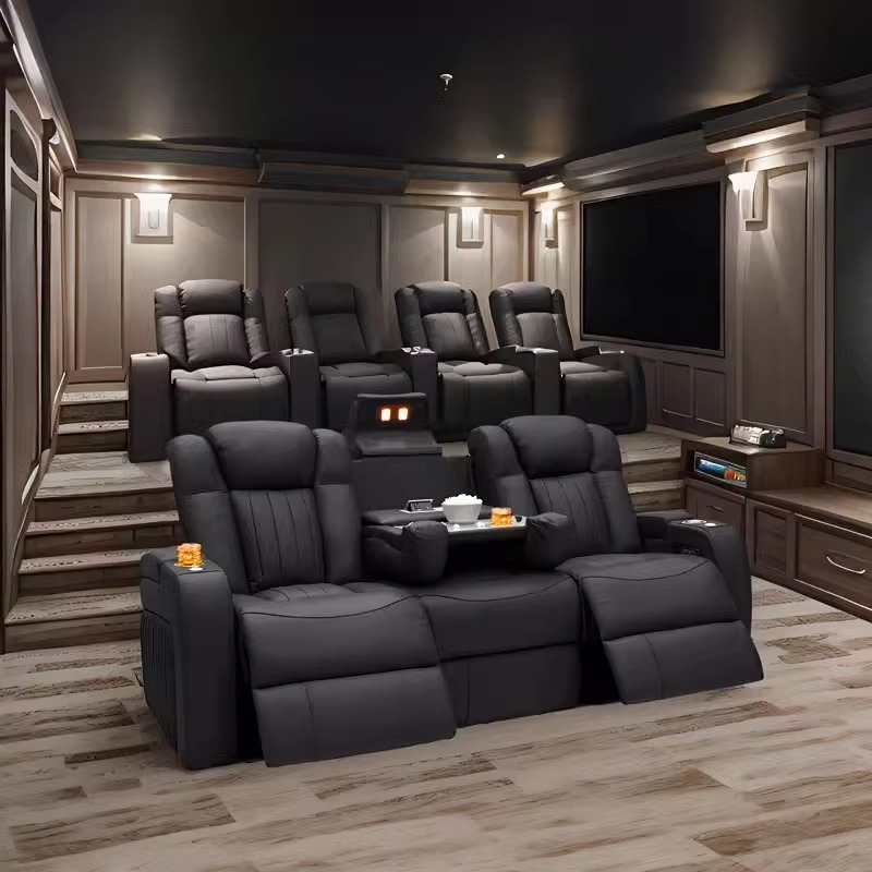 Home Cinema Recliners - Deri Yatar Koltuk Takımları Elektrikli Yatar