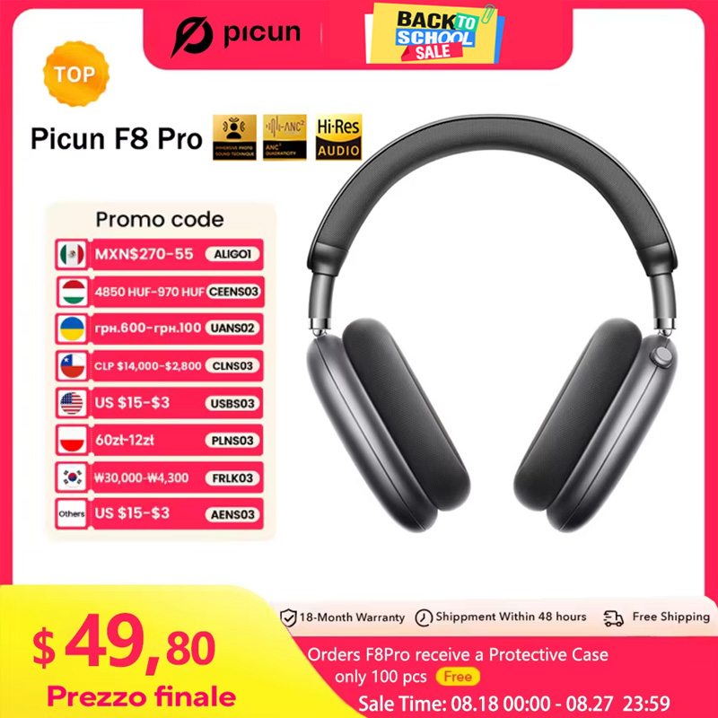 Home Cinema Headphones - Picun F8 Pro ANC Kablosuz Kulaklık