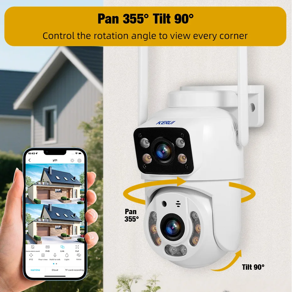 Home Cinema Outdoor - KERUI Çift Lens HD 10MP 5K