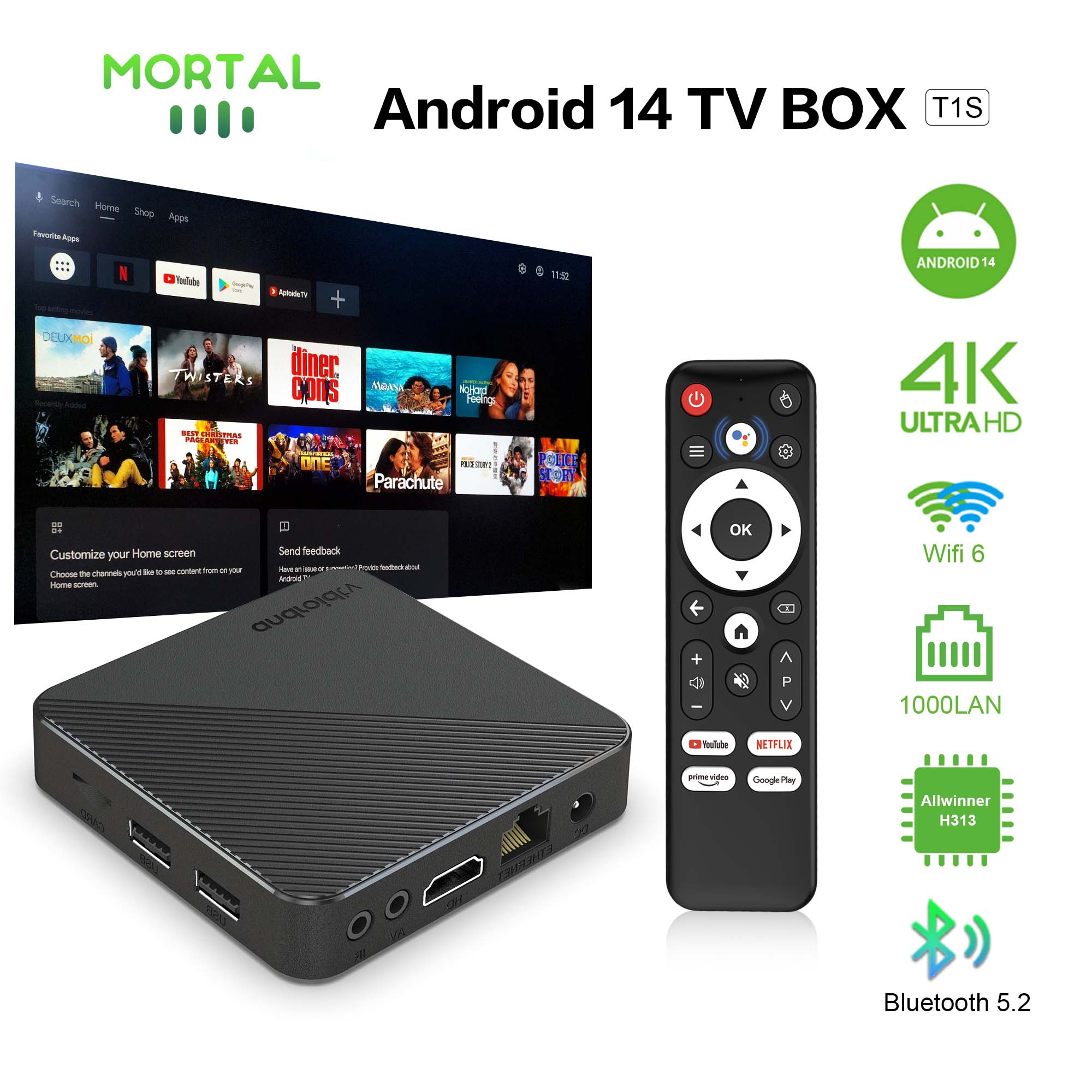 Home Cinema Player - Android14 Akıllı Ev Sineması TV Kutusu