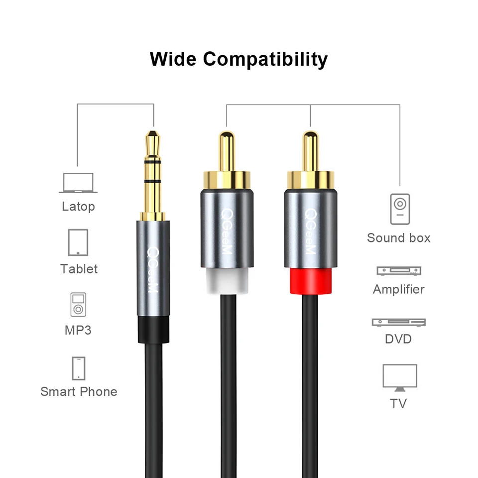 QGeeM RCA Kablosu 2RCA - 3.5mm - Home Cinema Heos incelemesi ve fiyatı