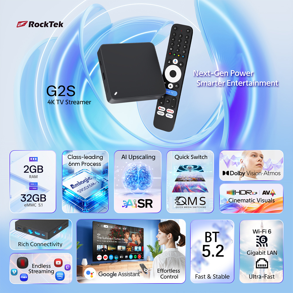 RockTek G2S UHD Google TV Kutu - Home Cinema Dolby Atmos incelemesi ve fiyatı