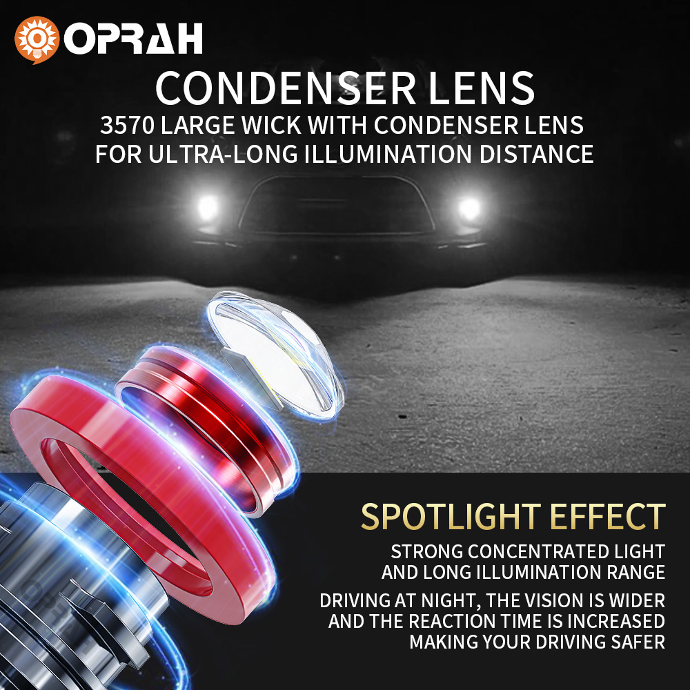 Oprah 2 adet lazer Lens H7 Led - Projector Lamp Replacement incelemesi ve fiyatı