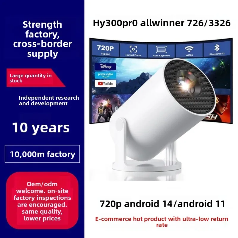 HY300Pro Taşınabilir 4K HD Pro - Home Cinema Portable incelemesi ve fiyatı