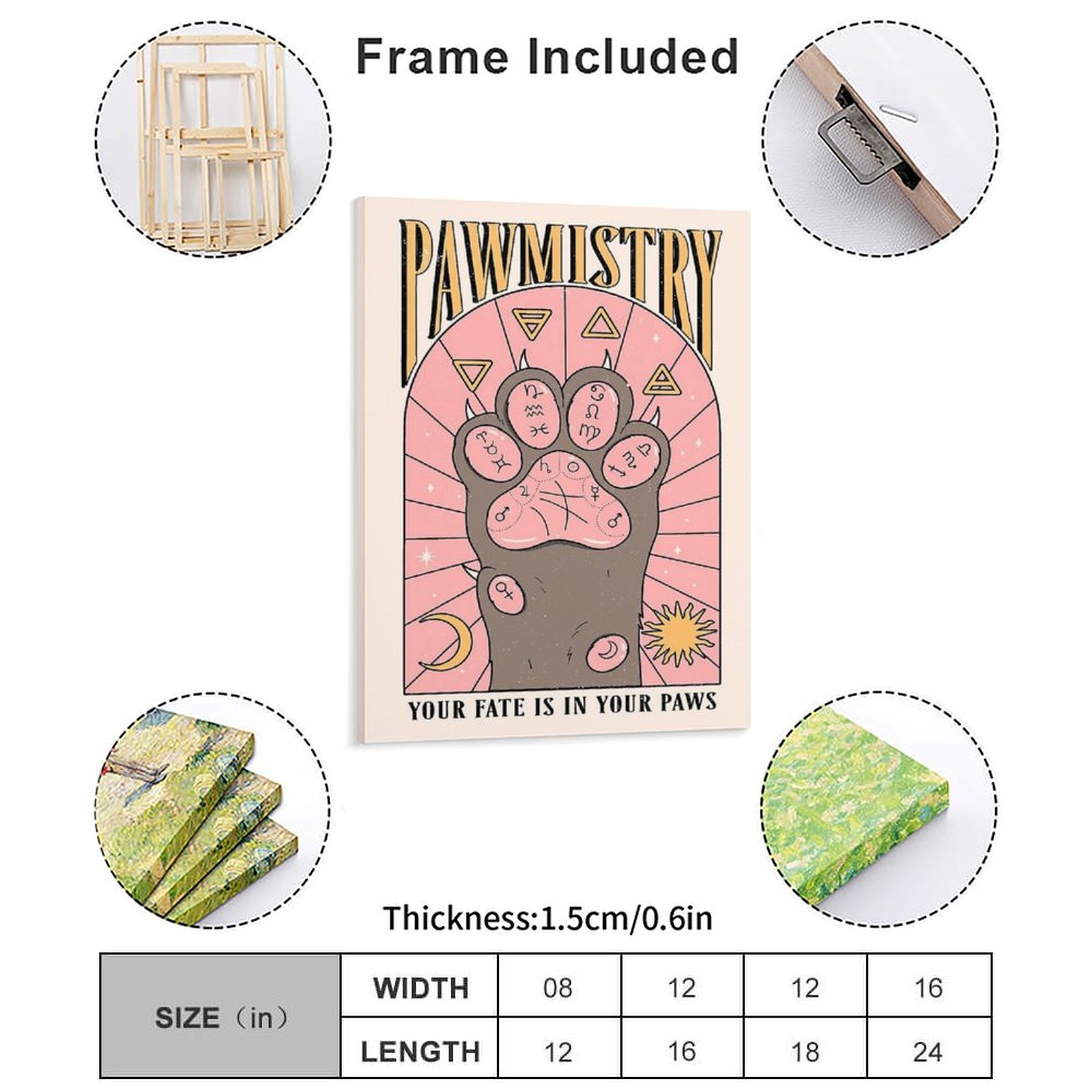 Pawmistry Tuval Boyama Posteri - Home Cinema Decor incelemesi ve fiyatı